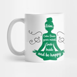 Relax, Calm Down, Be Happy Yoga Lover Gift Mug